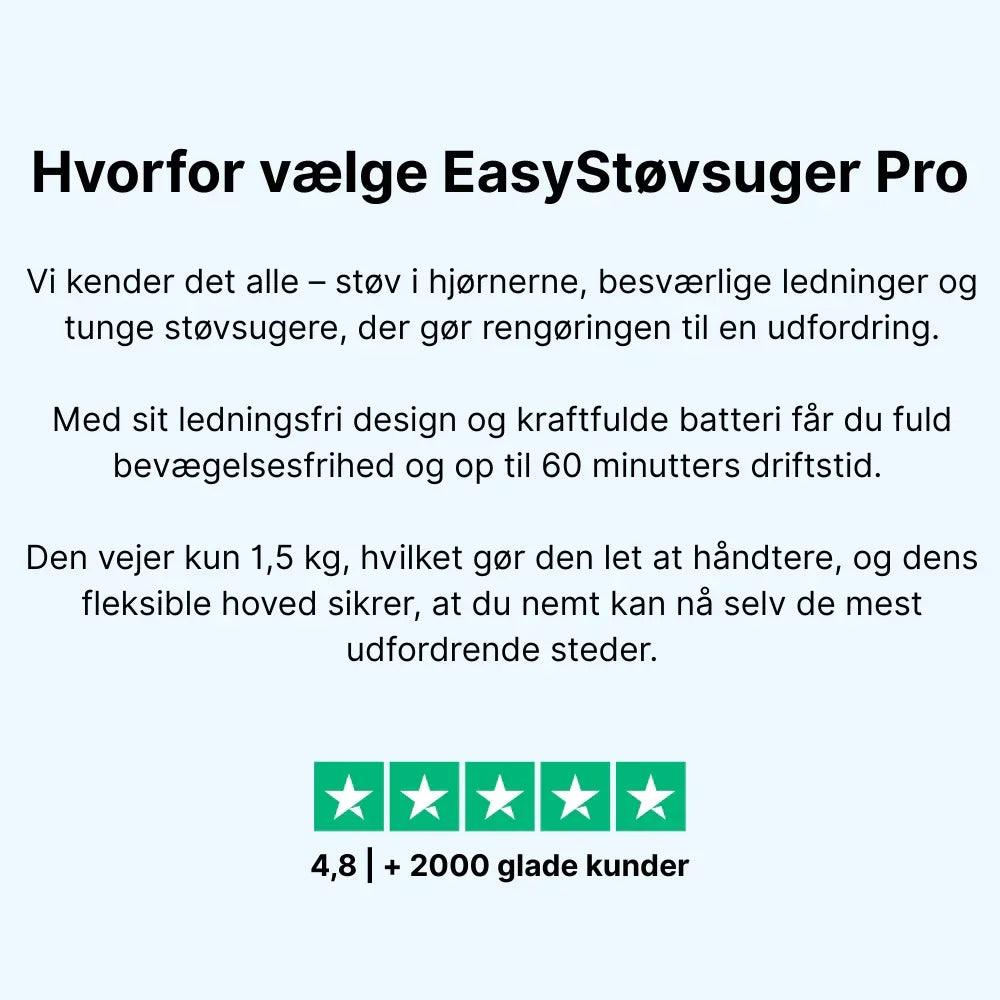 EasyStøvsuger Pro - Ledningsfri støvsuger