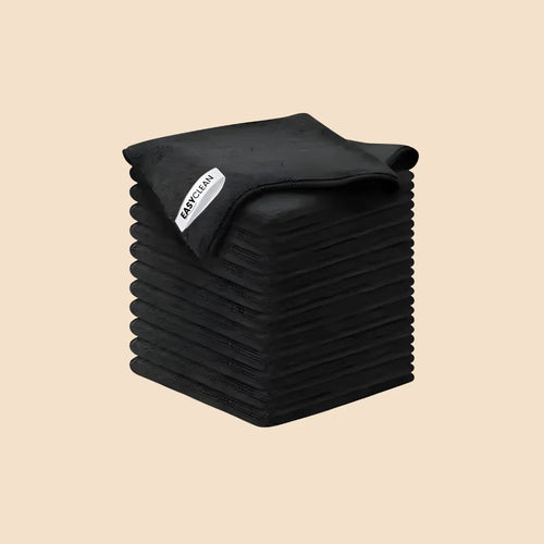 Microfiber klude, stablet 10 stks i sort